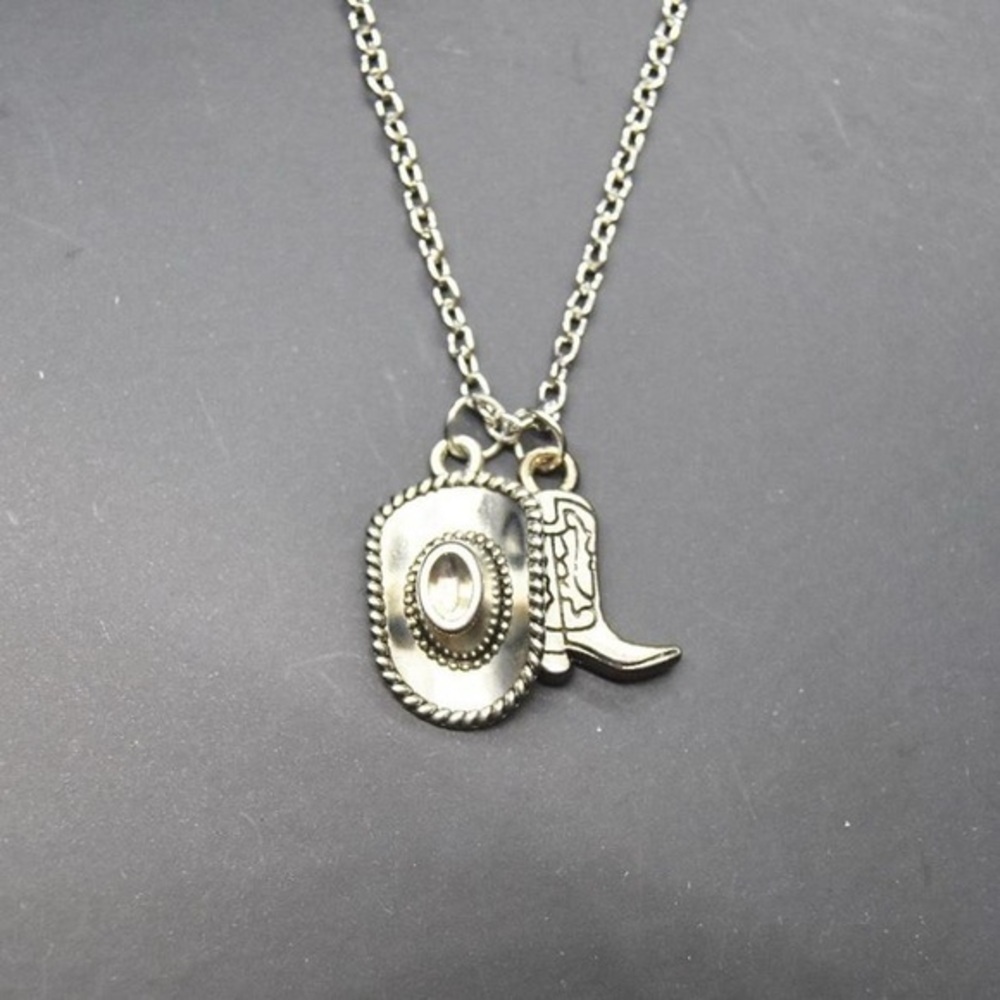 Minimalist Cowboy Boot and Hat Necklace